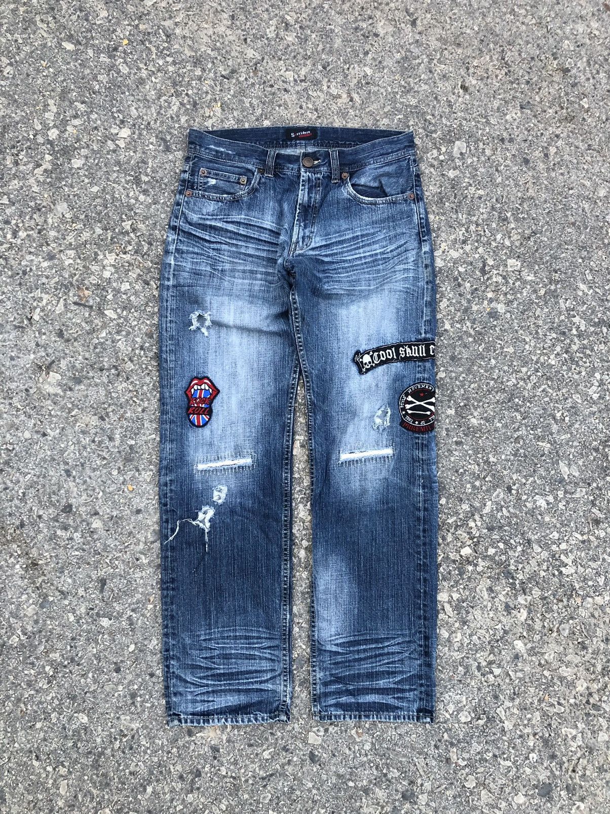 Seditionaries SKULL PATCHES DISTRESSED DENIM BY SORRIDERE Size US 32 / EU 48 - 1 Thumbnail