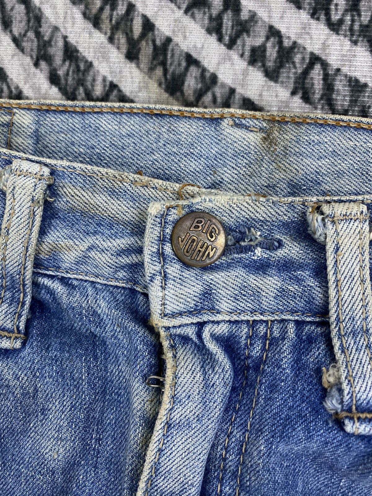 Big John Vtg Big-John With Bike Kids Patches Denim Pants Size US 29 - 11 Thumbnail