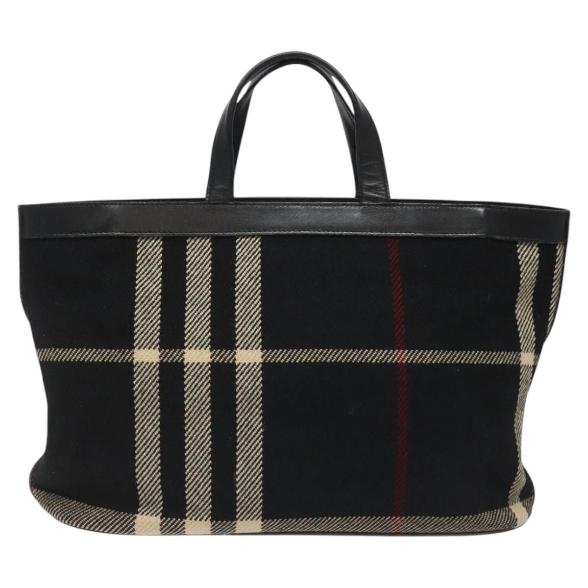 Burberry Nova Check Black Wool Tote Bag (Pre-Owned) Size ONE SIZE - 1 Thumbnail