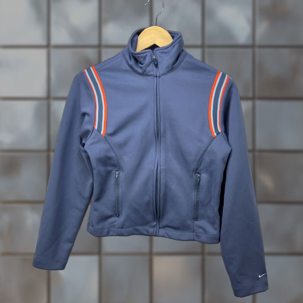 Nike VINTAGE Nike Y2K Swoosh Track Jacket Women’s Small Blue USA Size S / US 4 / IT 40 - 1 Thumbnail
