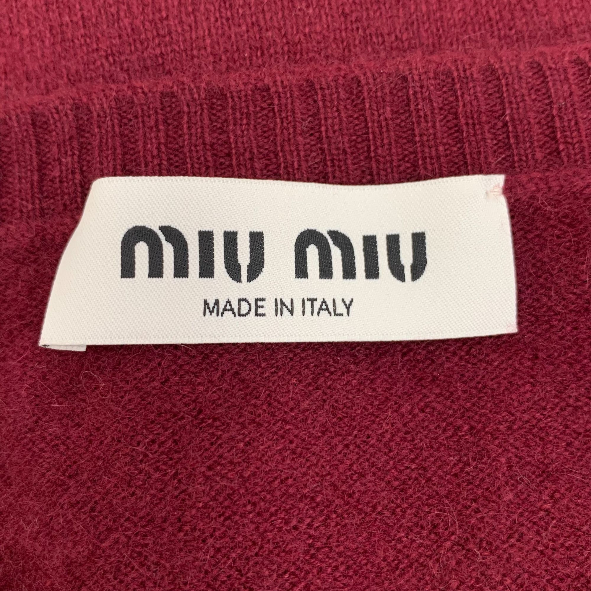 Miu Miu Miu Miu Dark Red 100% Cashmere Single-Breasted Long-Sleeve K Size XS / US 0-2 / IT 36-38 - 2 Thumbnail