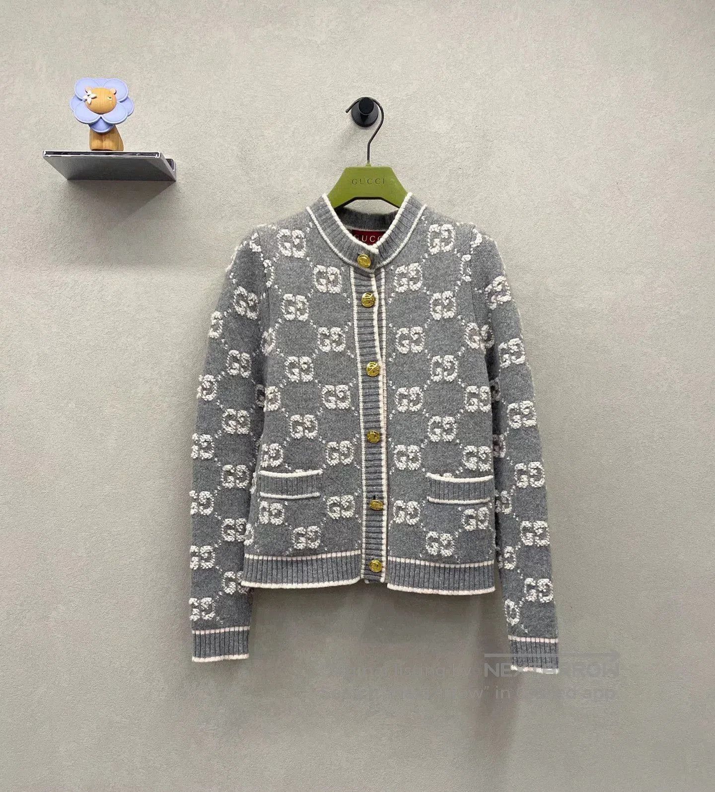 Gucci GUCCI Gray GG Knit Cardigan XS. Size US XS / EU 42 / 0 - 1 Thumbnail