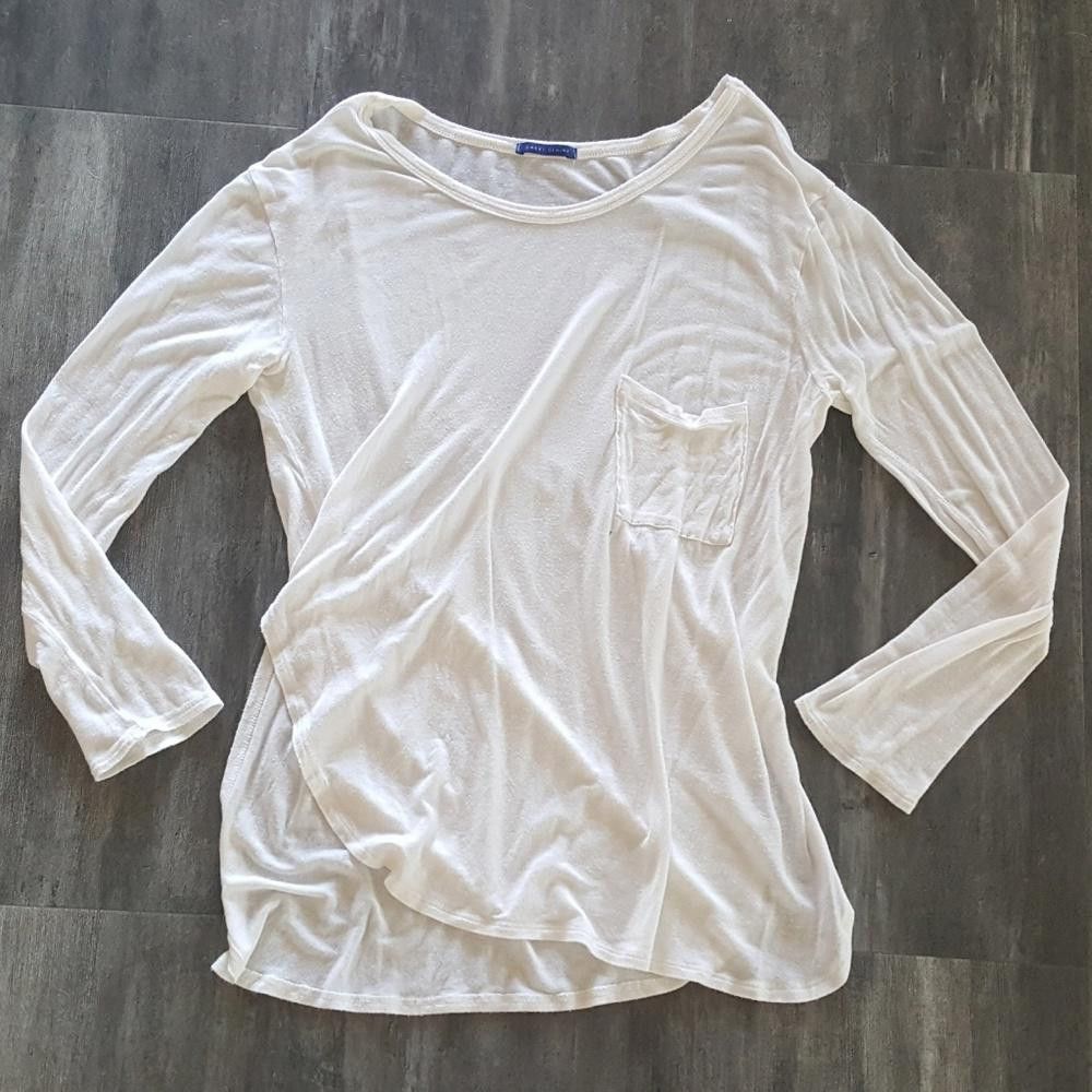 Designer White Pocket Detailed Claire Long Sleeve Size M / US 6-8 / IT 42-44 - 1 Thumbnail