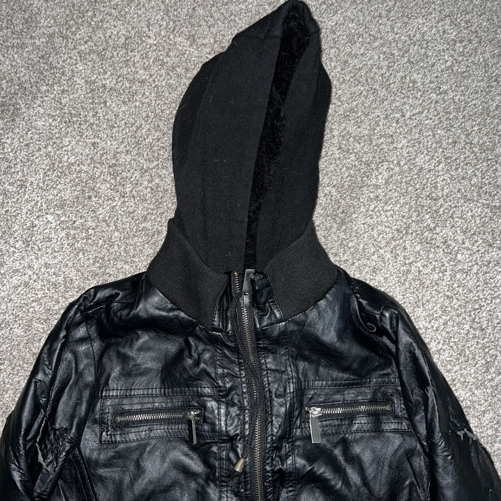 Hot Topic Hot Topic Jacket Women’s Small Black Faux Leather Fleece-Lined Womens Size S / US 4 / IT 40 - 2 Thumbnail