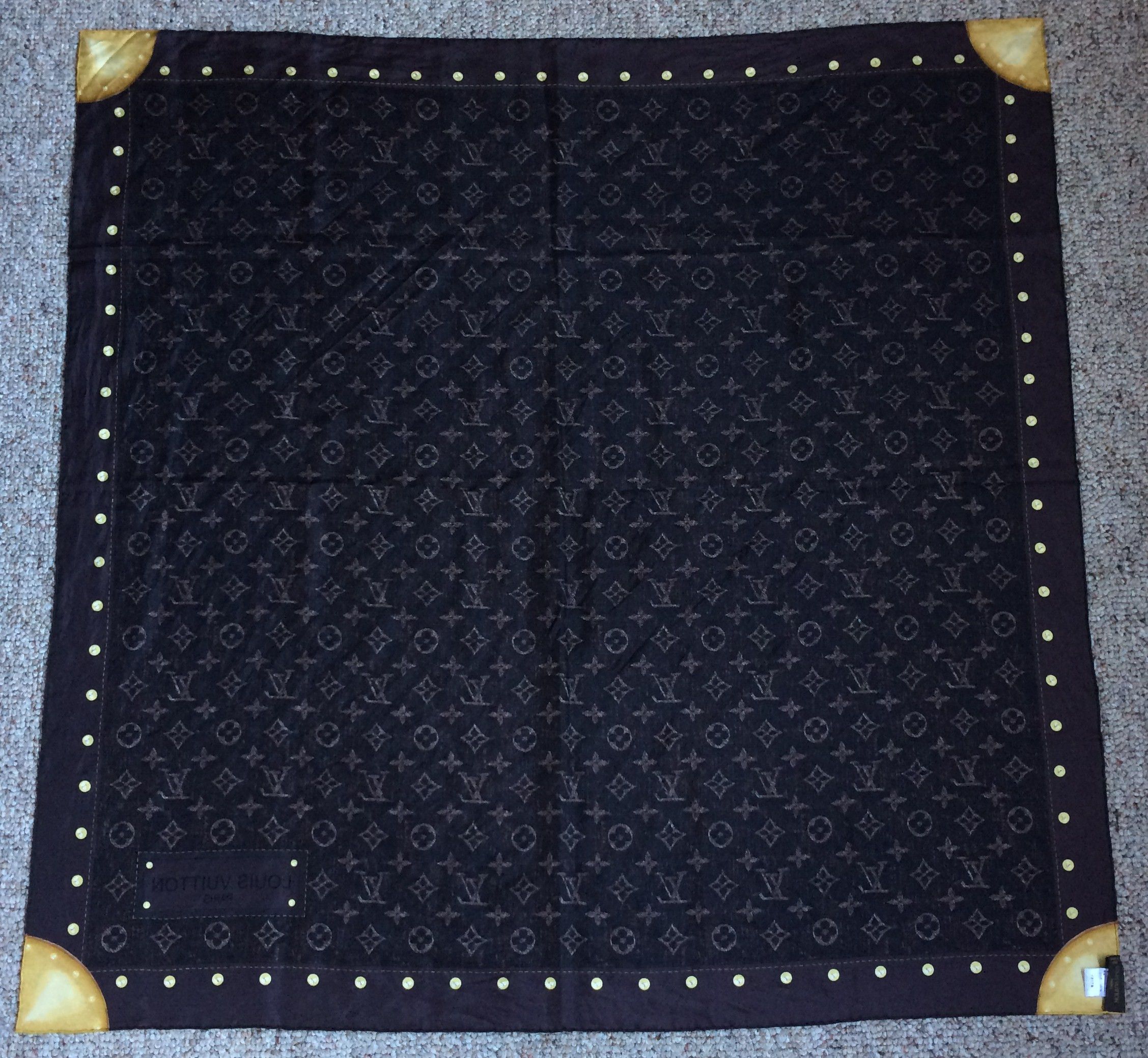 Louis Vuitton S/S 2006 Louis Vuitton Denim Monogram Silk Scarf Size ONE SIZE - 5 Thumbnail