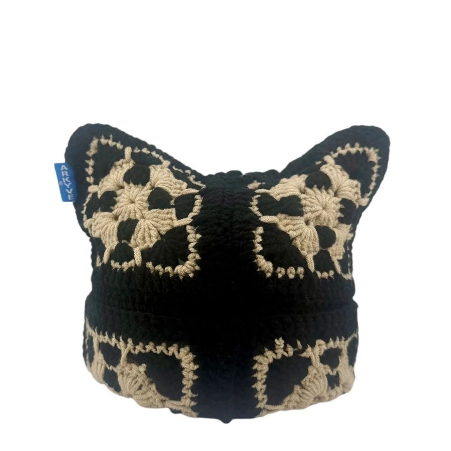 Other Arkyve 'Dusk Flower' Black & Cream Cat Hat Size ONE SIZE - 1 Preview