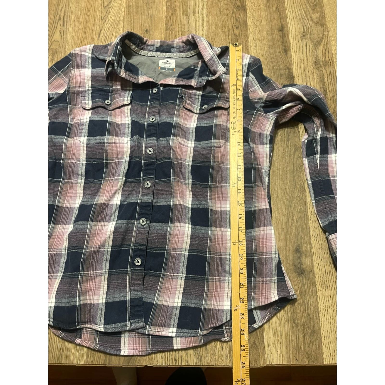Vintage Ridgecut Shirt Womens Large Blue Gray Pink Plaid Button Up Long Sleeve Casual Fall Spring Summer Size L / US 10 / IT 46 - 7 Thumbnail