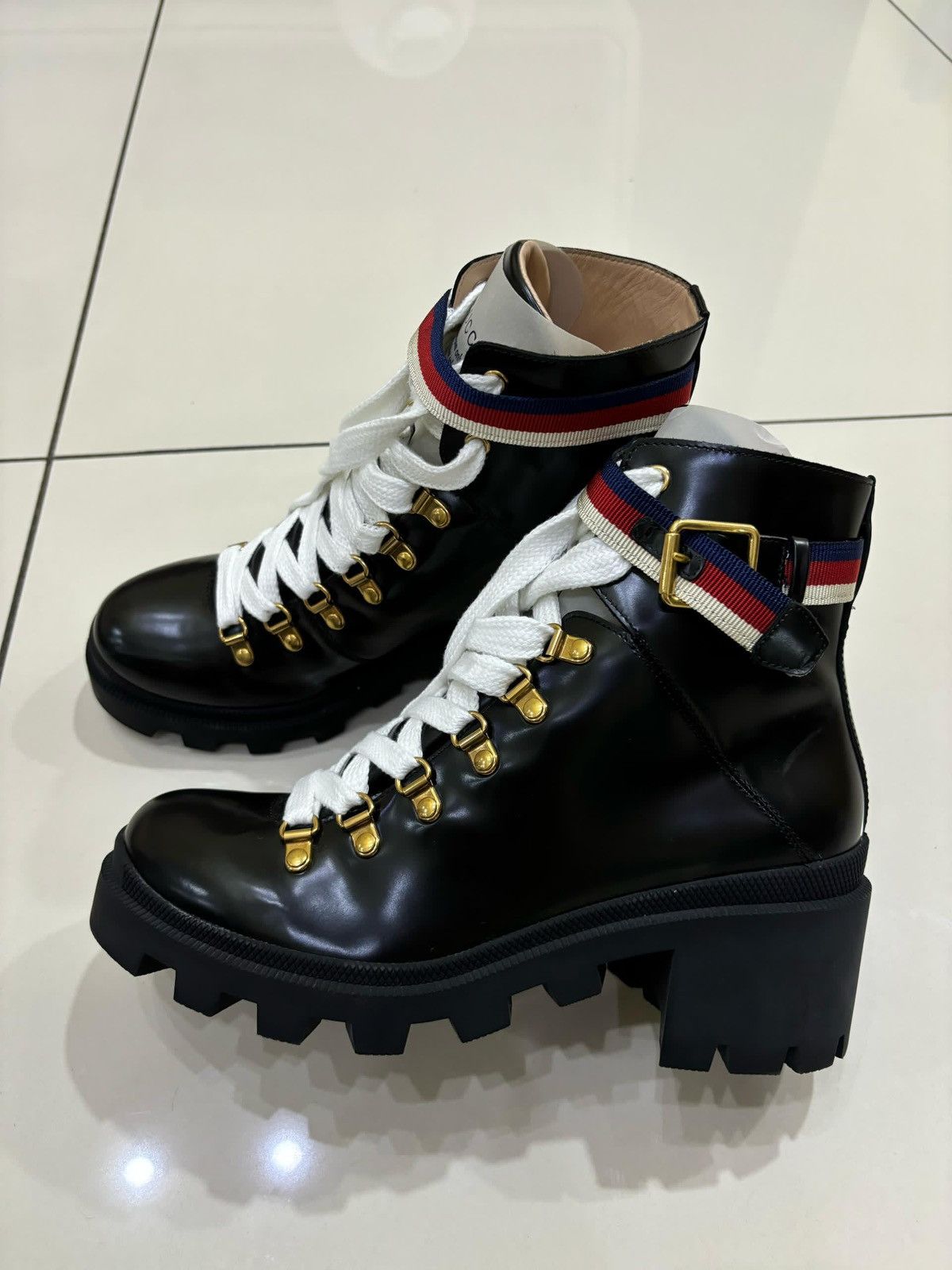 Gucci Gucci leather ankle boots with sylvie web Size US 9 / IT 39 - 9 Thumbnail