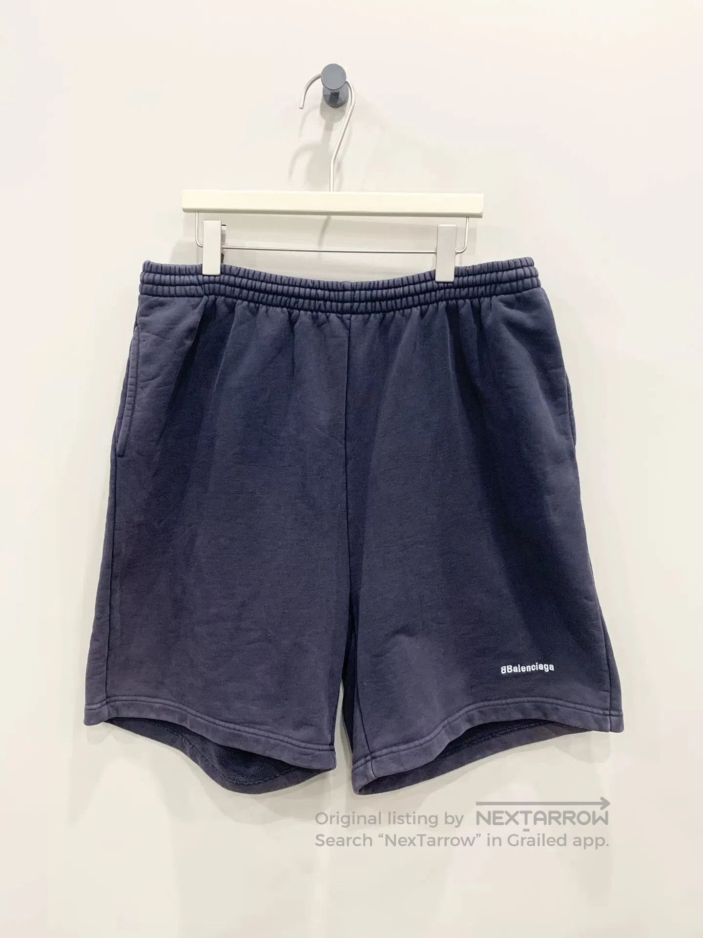 Balenciaga Balenciaga Washed Purple Embroidered Logo Shorts. Size US 26 / EU 42 - 1 Thumbnail