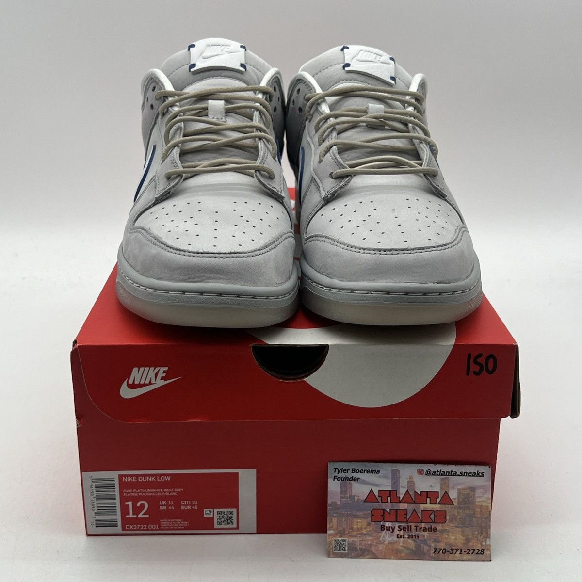 Nike Nike dunk low wolf grey pure platinum Size US 12 / EU 45 - 2 Thumbnail