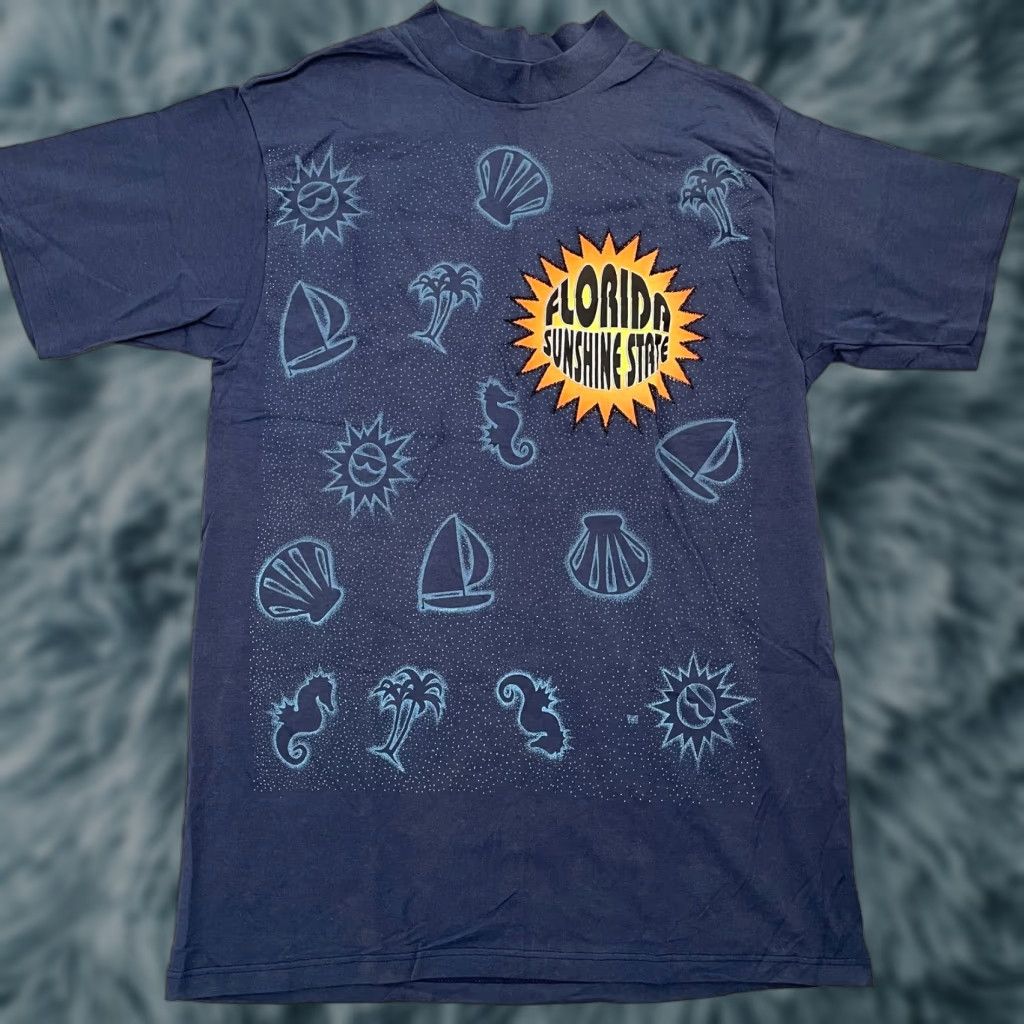 Vintage VINTAGE Collegiate Pacific Florida Shirt Adult XL Blue Sunshine State T-Shirt Men XL 90s USA Made Size US XL / EU 56 / 4 - 1 Thumbnail