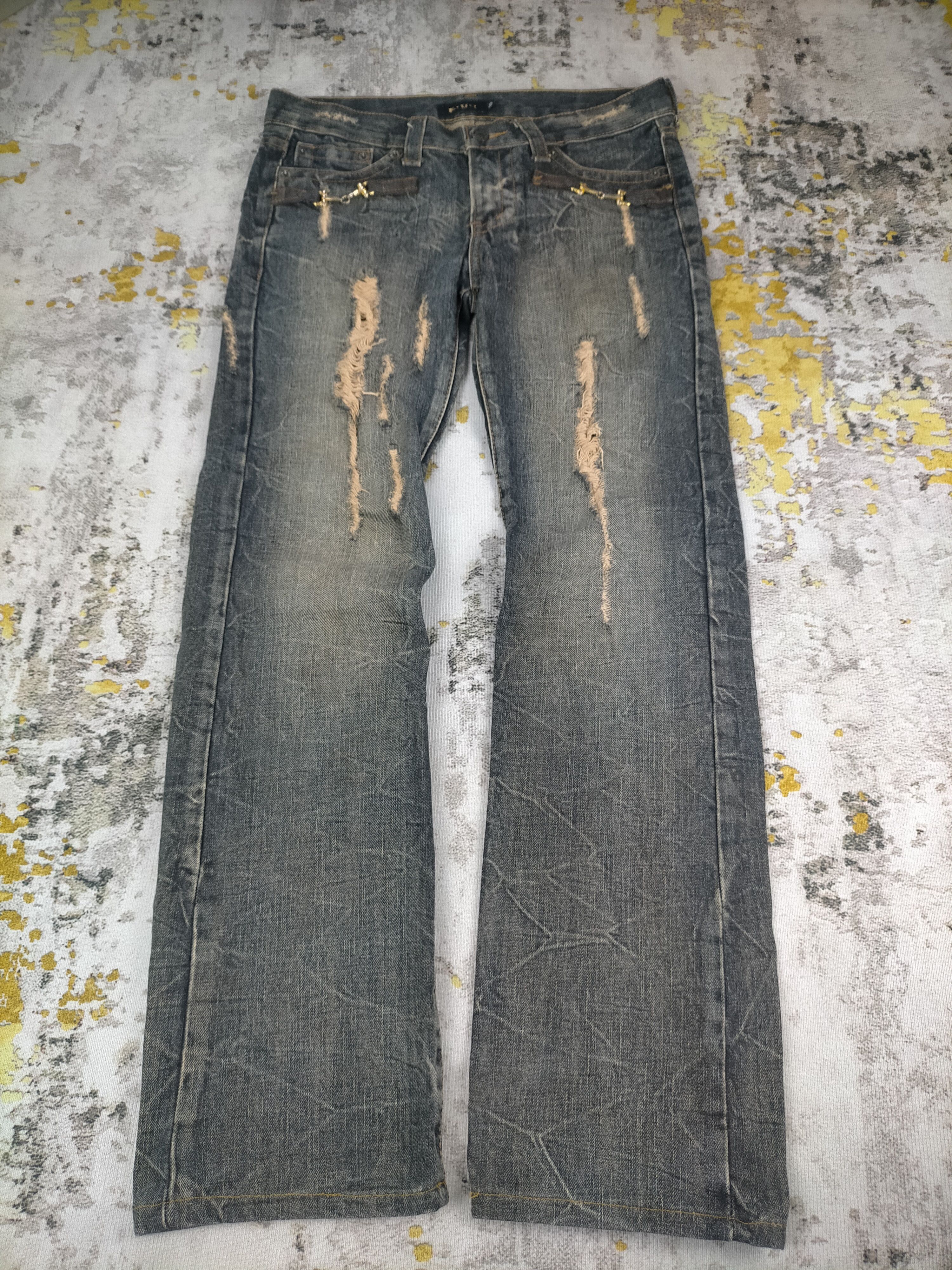 Tornado Mart 🔥Rare Vintage 90s Kui Distressed Ripped Size US 30 / EU 46 - 1 Thumbnail