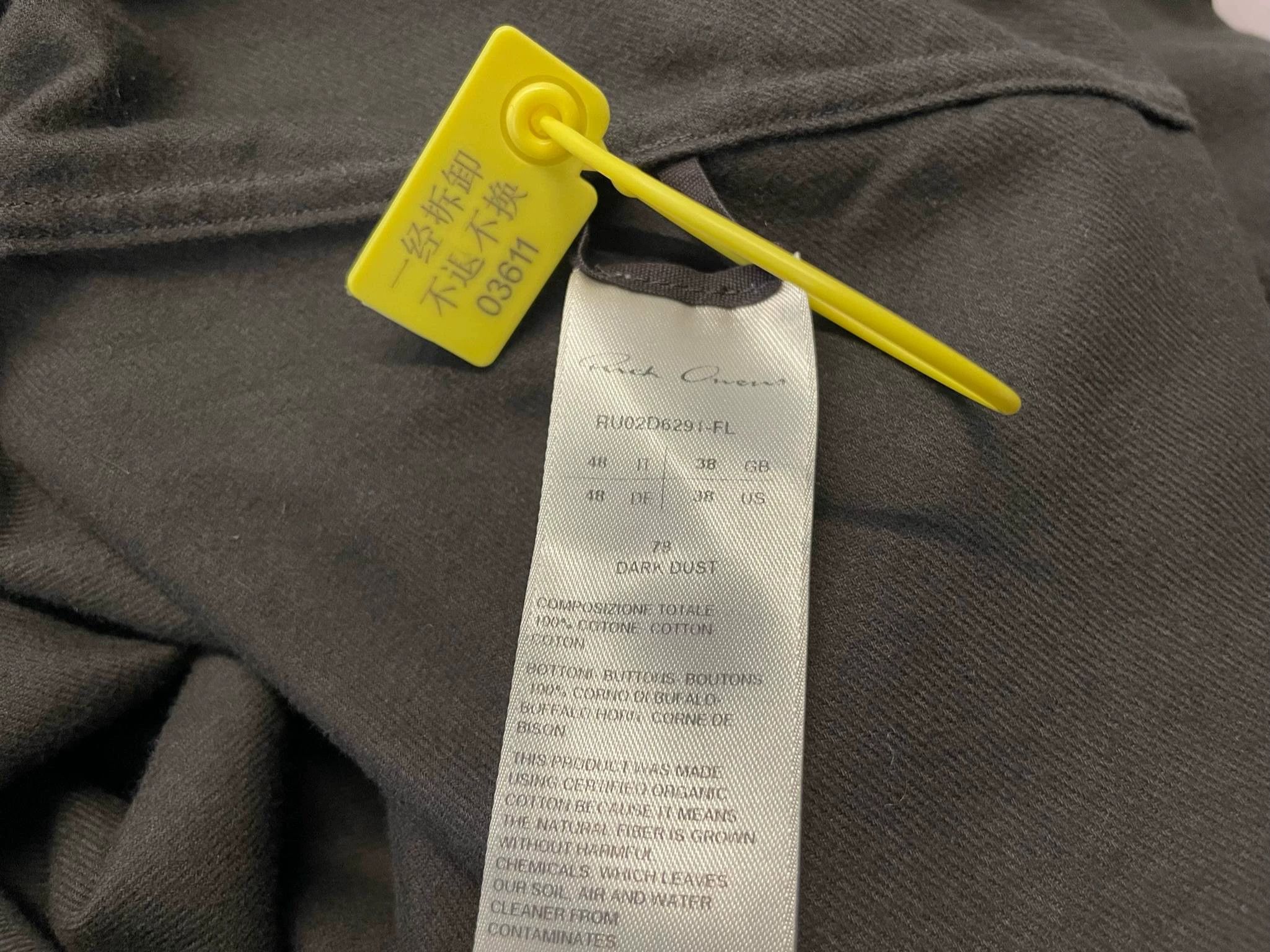Rick Owens Rick Owens FW24 LS Cotton Shirt Size 48 Size US M / EU 48-50 / 2 - 5 Thumbnail