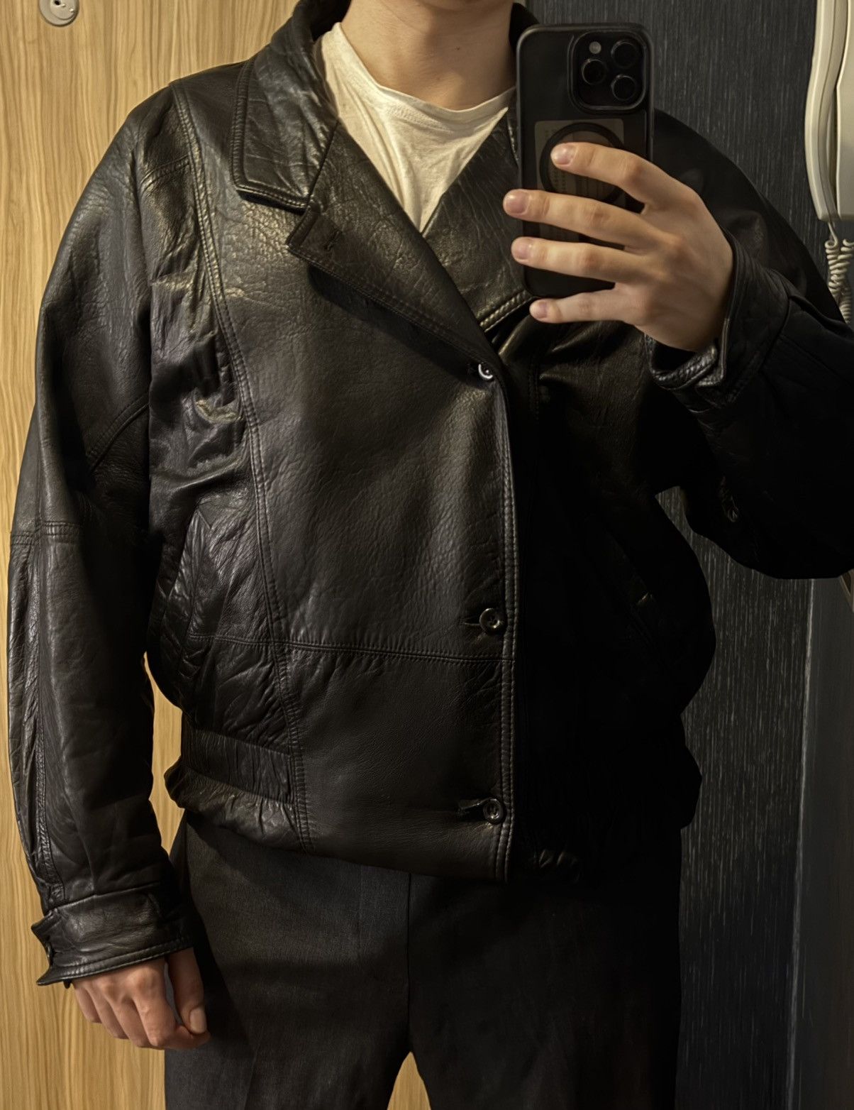 Yves Saint Laurent 90s YSL Leather Jacket Black Soft Vintage Rare Bomber Size US M / EU 48-50 / 2 - 25 Thumbnail