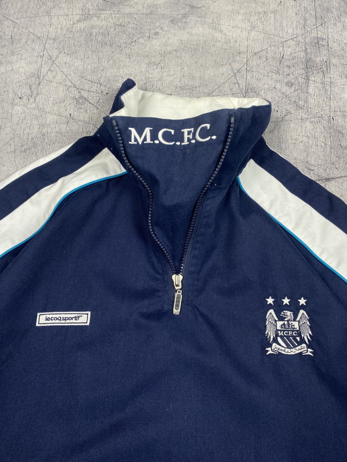 Le Coq Sportif Le Coq Sportif Manchester City MCFC Half Zip Jacket Vintage Size US L / EU 52-54 / 3 - 5 Thumbnail