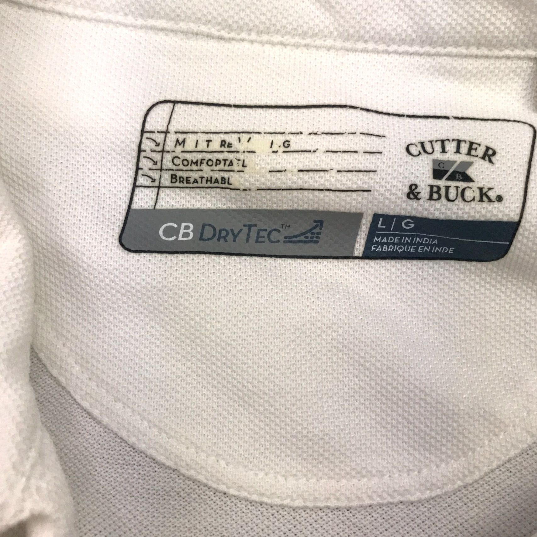 Cutter & Buck VINTAGE Cutter & Buck Womens Golf Shirt Top Large White Dry Tec? Size L / US 10 / IT 46 - 3 Thumbnail