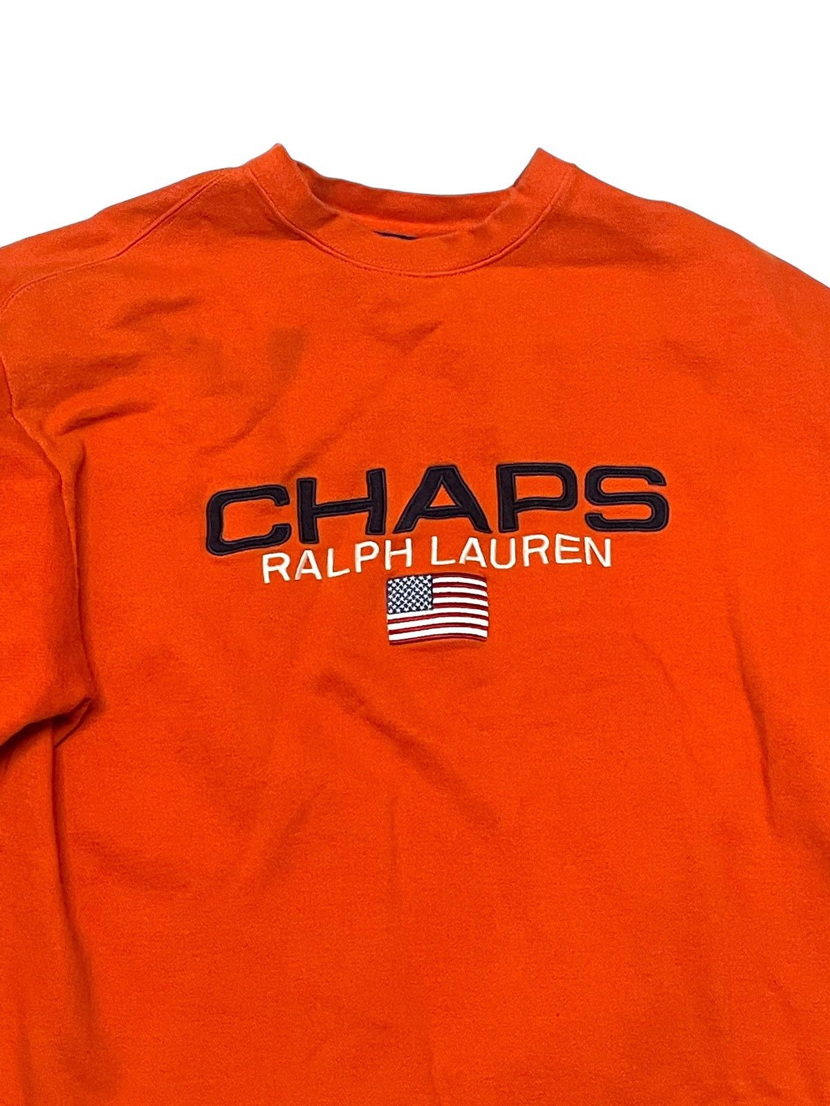 Polo Ralph Lauren × Vintage Vintage Ralph Lauren Orange Spellout Crewneck Sweatshirt L Size US L / EU 52-54 / 3 - 1 Thumbnail