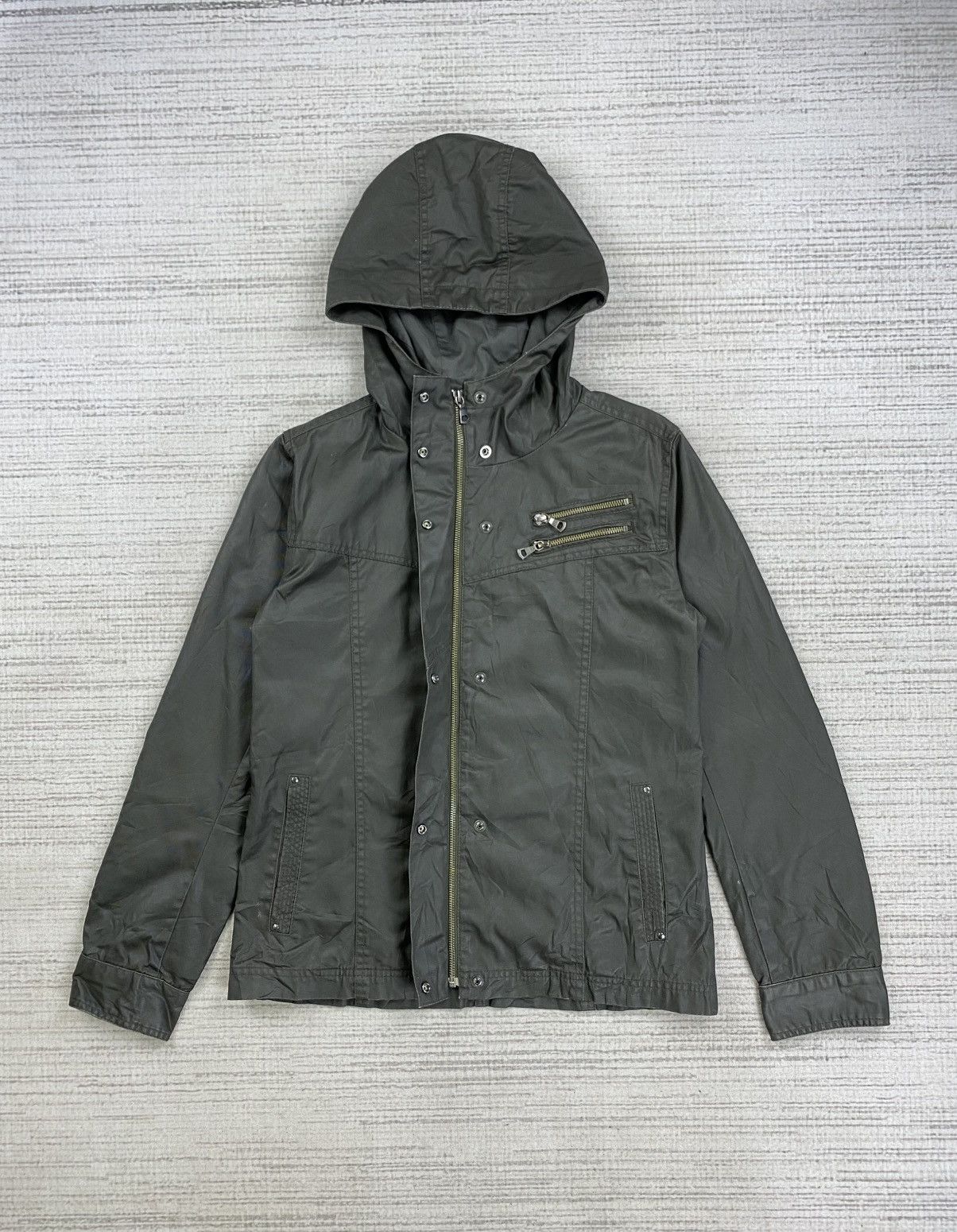 Japanese Brand × Uniqlo × Vintage Coated Cloth By Uniqlo Punk Design Zipper Hoodie Jacket Size US M / EU 48-50 / 2 - 5 Thumbnail