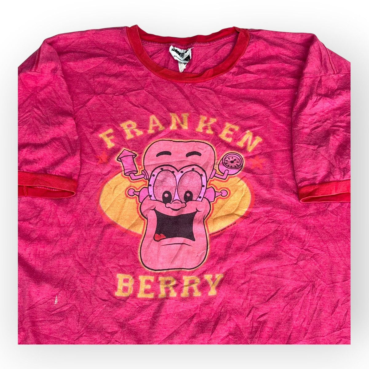 Other Vintage Franken Berry Monster Cereal Ringer Tee - Faded Pink Size US XL / EU 56 / 4 - 2 Thumbnail