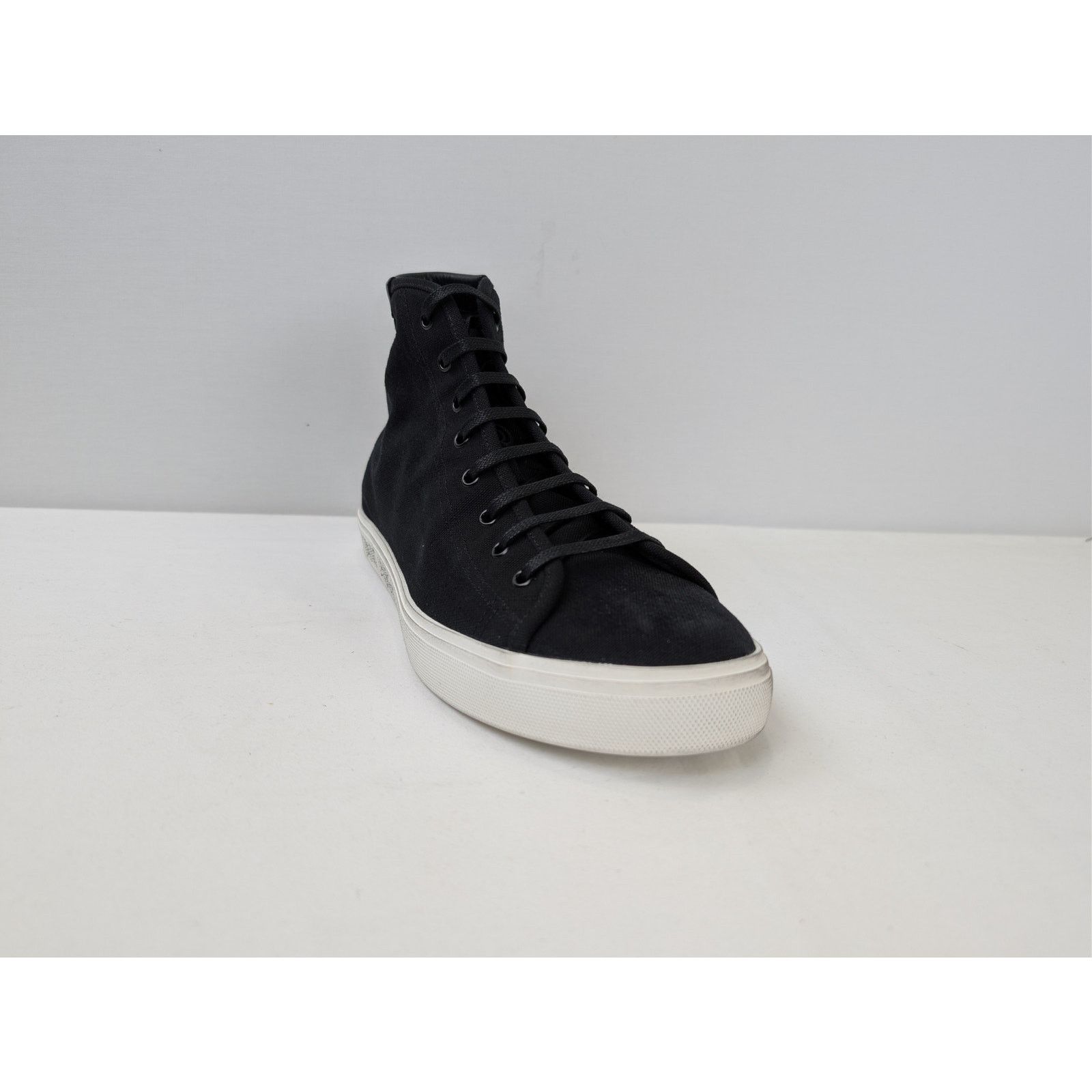Saint Laurent Paris o1rshd1 Malibu Mid-Top Sneaker in black canvas and leather Size US 11 / EU 44 - 2 Thumbnail
