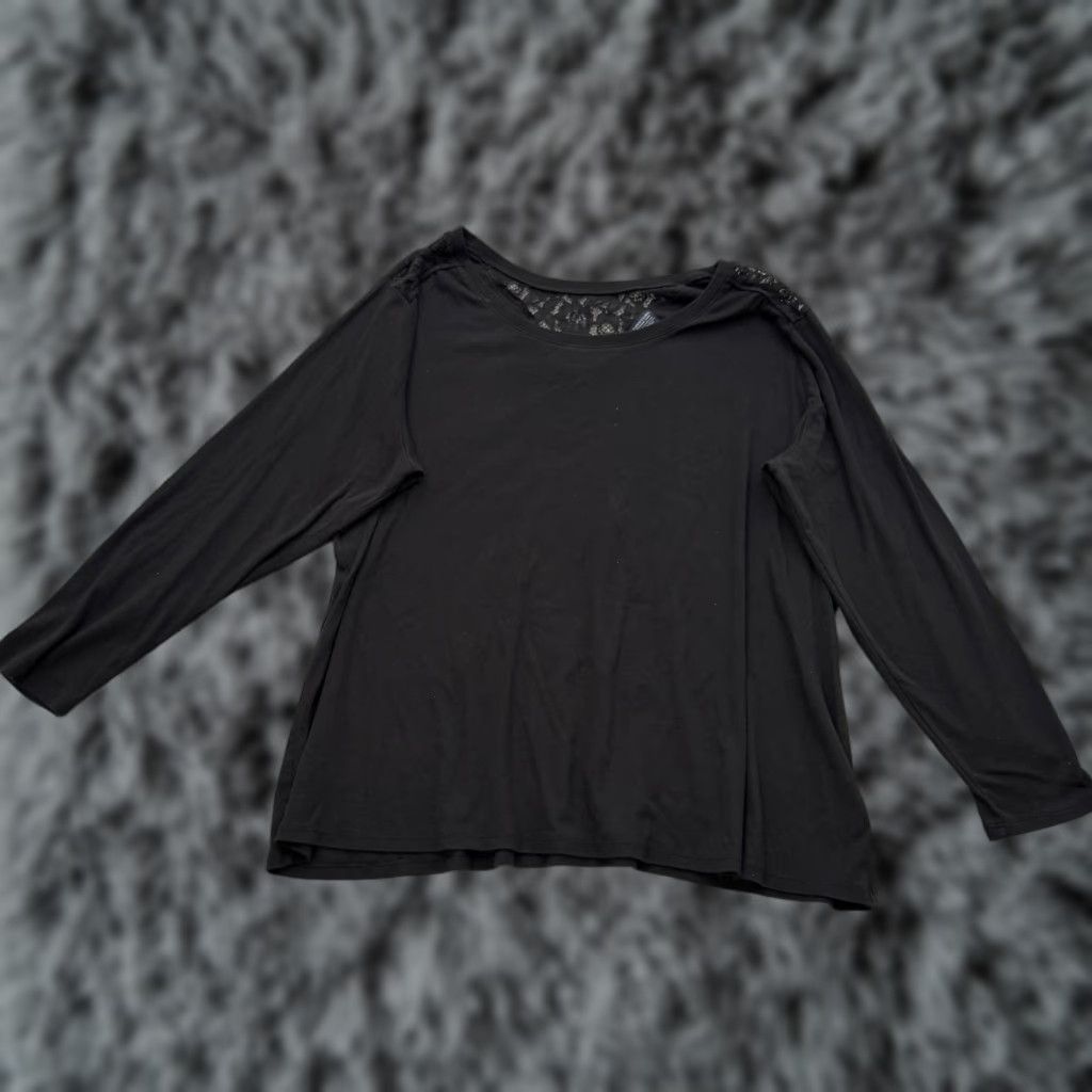 Faded Glory VINTAGE Faded Glory Blouse Plus 4X Dark Romantic Goth Lace Casual Chic Minimalist Layering Womens Size XXL / US 16-18 / IT 52-54 - 1 Thumbnail