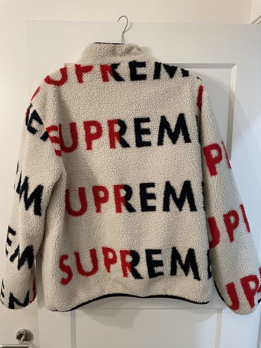 Supreme Supreme Reversible Logo Fleece Jacket Grailed