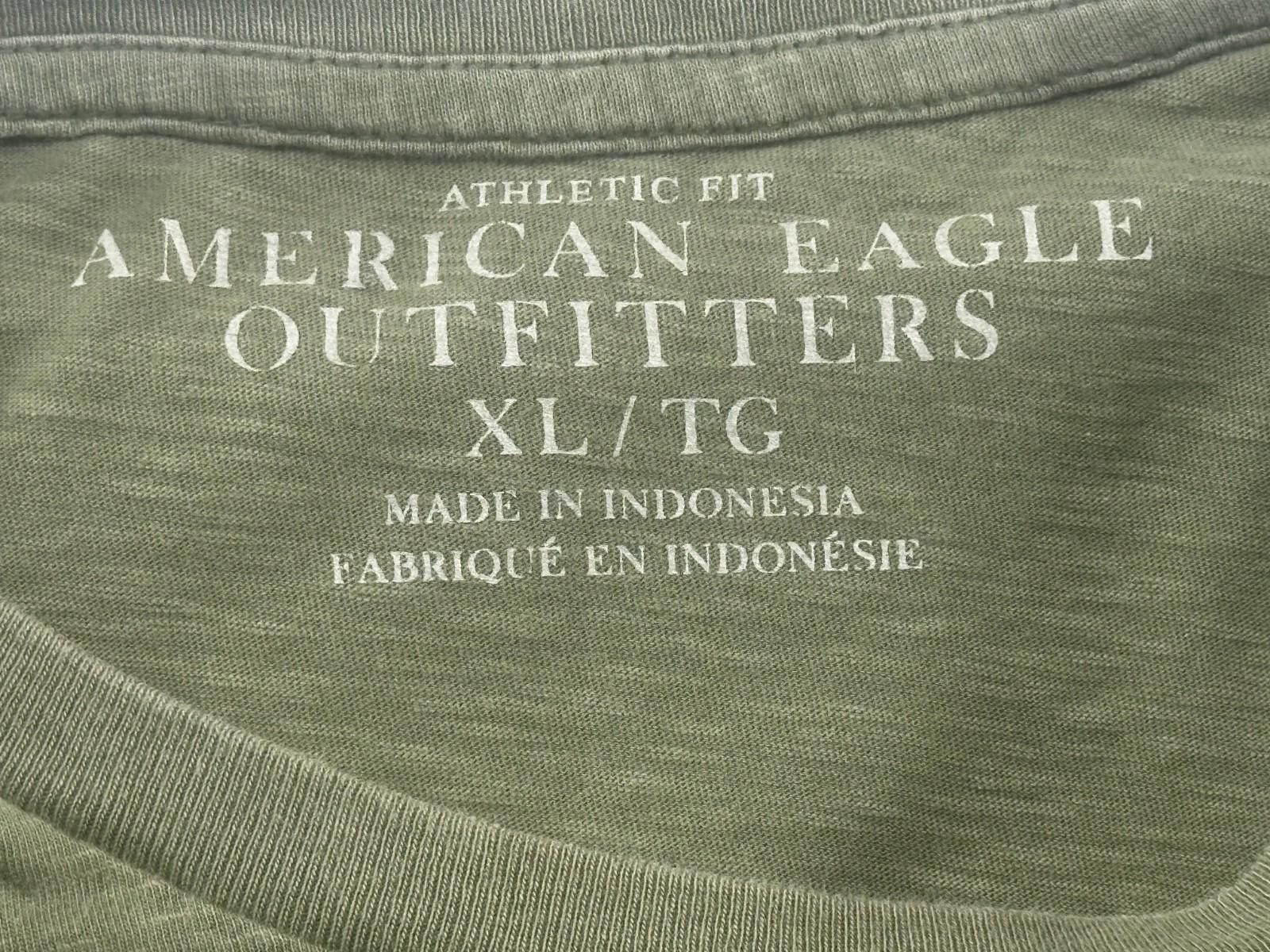 American Eagle Outfitters American Eagle Men XL Green Athletic Fit Embroidered T-Shirt Size US XL / EU 56 / 4 - 9 Thumbnail