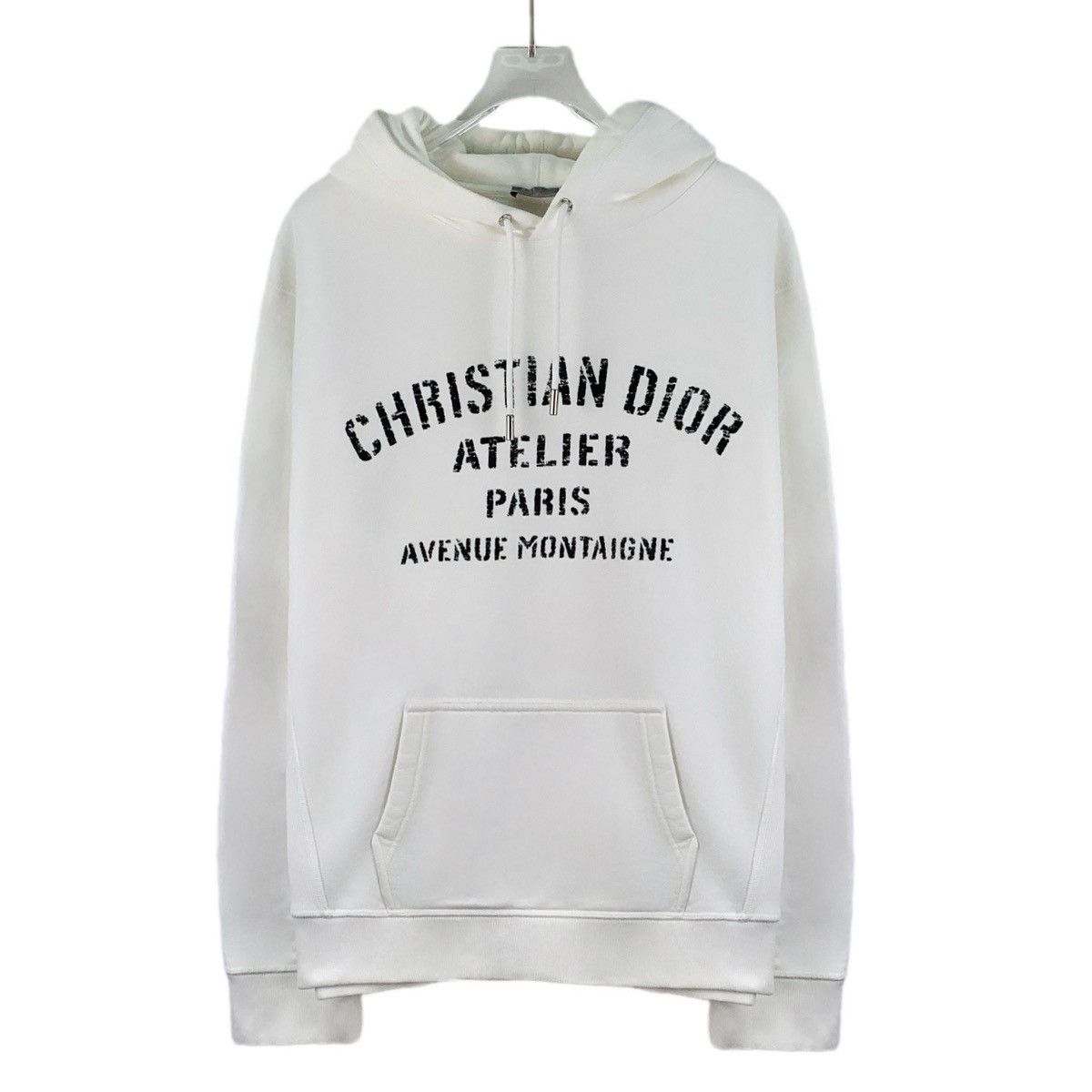 Dior Dior White Logo Printed Hooded Drawstring Sweatshirt K26WX Size US XL / EU 56 / 4 - 1 Thumbnail