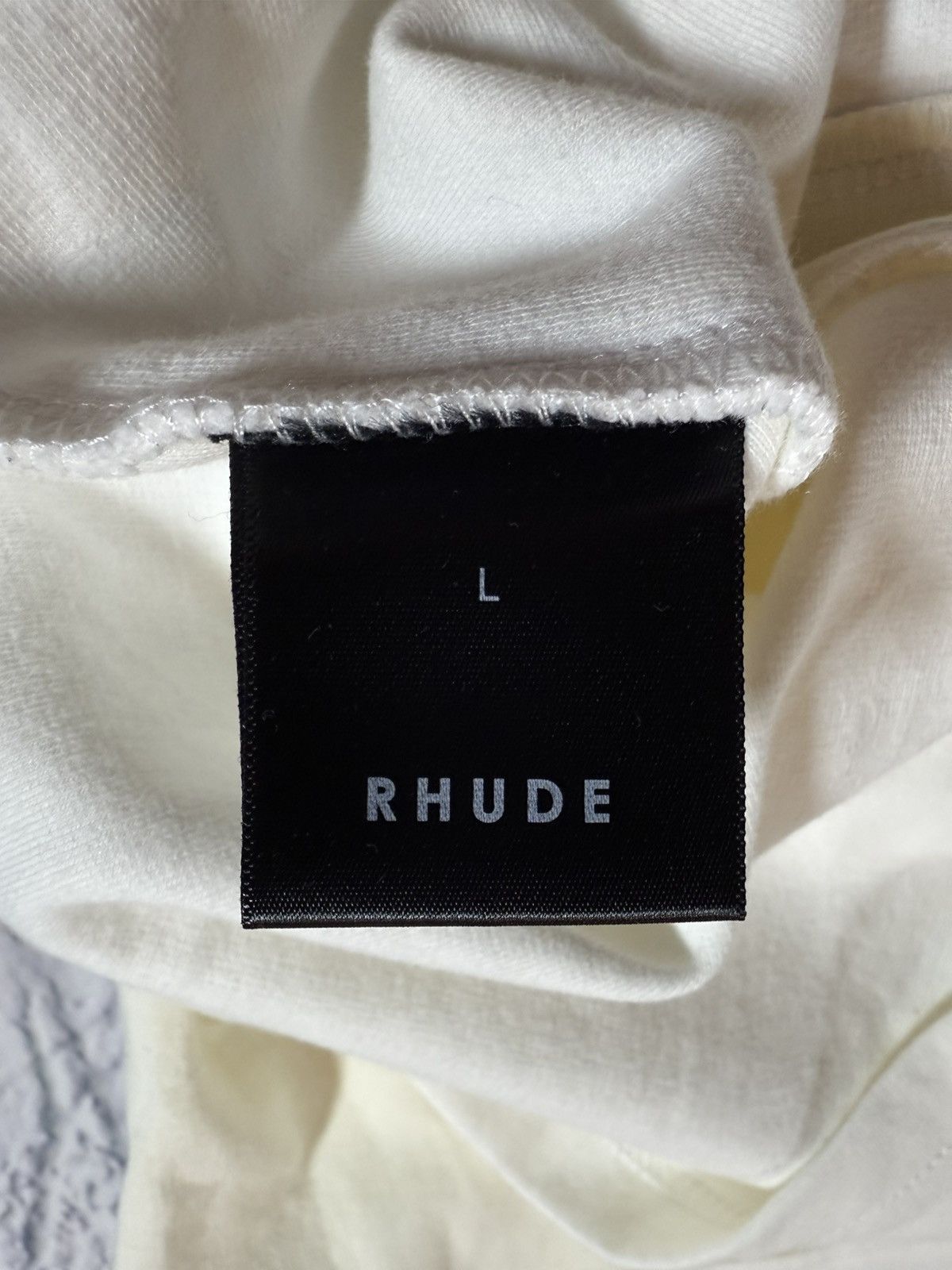 Rhude Rhude Off White Logo Cream Oversized Quarter Zip S/S T-Shirt Size US L / EU 52-54 / 3 - 5 Thumbnail