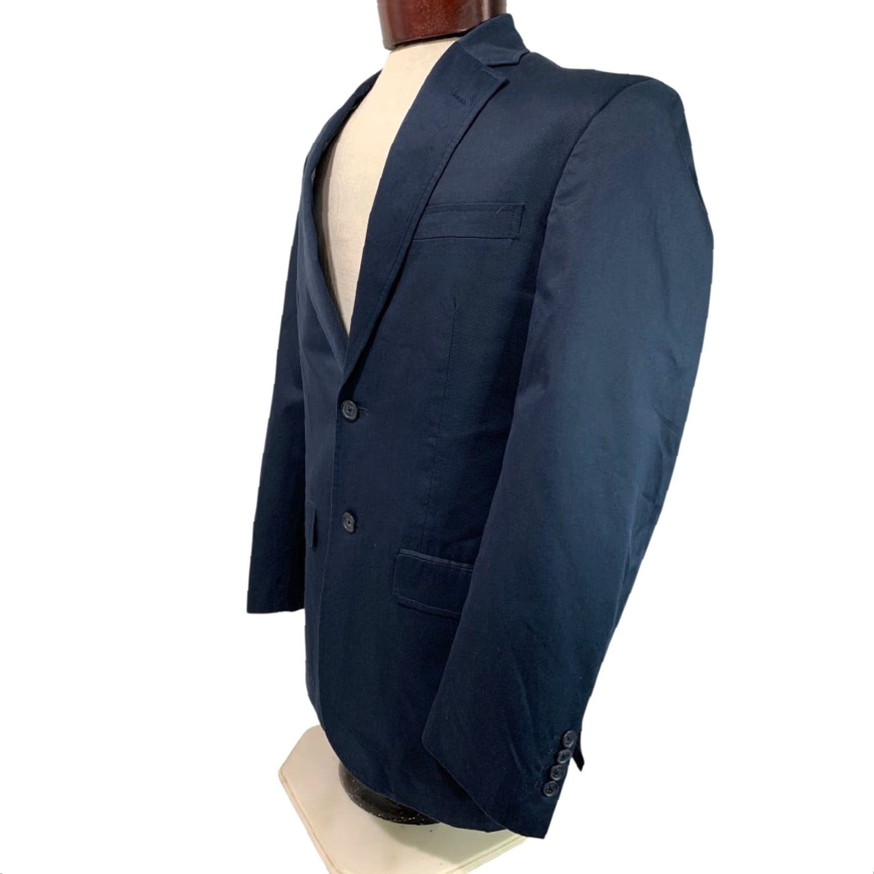 Tommy Hilfiger VINTAGE Tommy Hilfiger Mens Navy Blue Cotton Sport Coat Jacket 38R Blazer Shirt? Size 38R - 5 Thumbnail