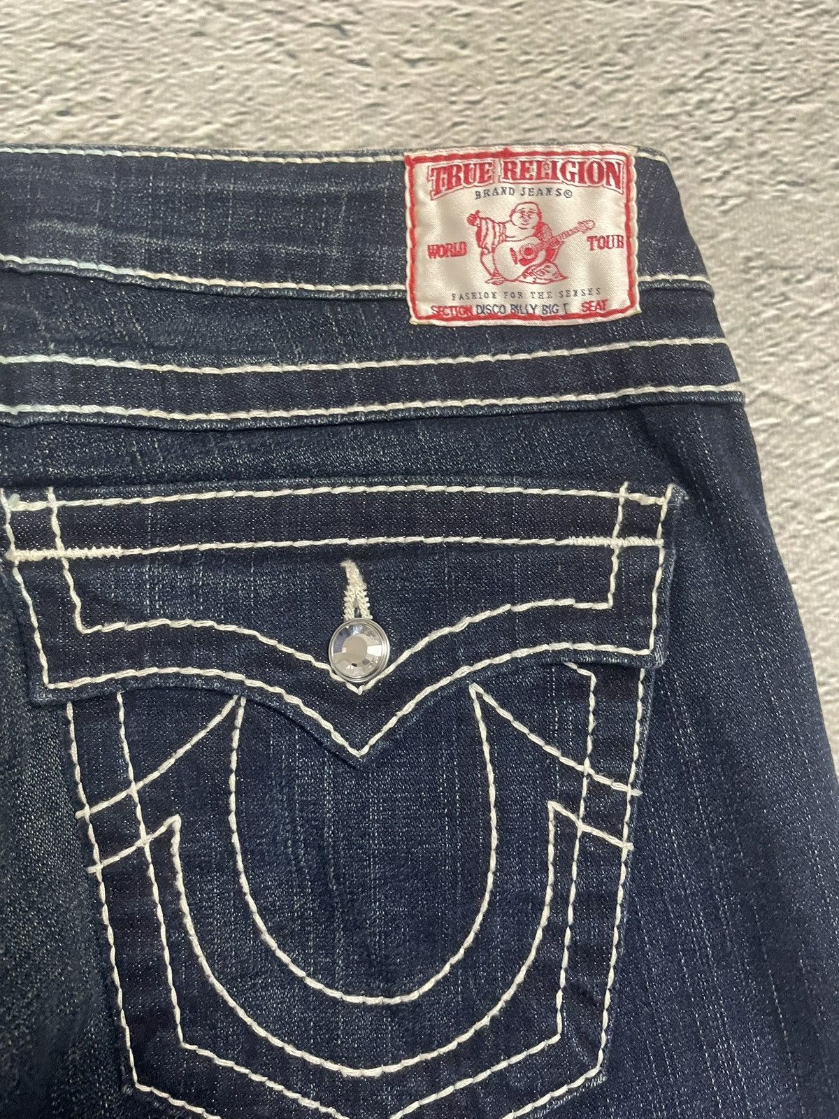 True Religion True Religion blue jeans white thick stitching Billy Disco Size 30" / US 8 / IT 44 - 3 Thumbnail