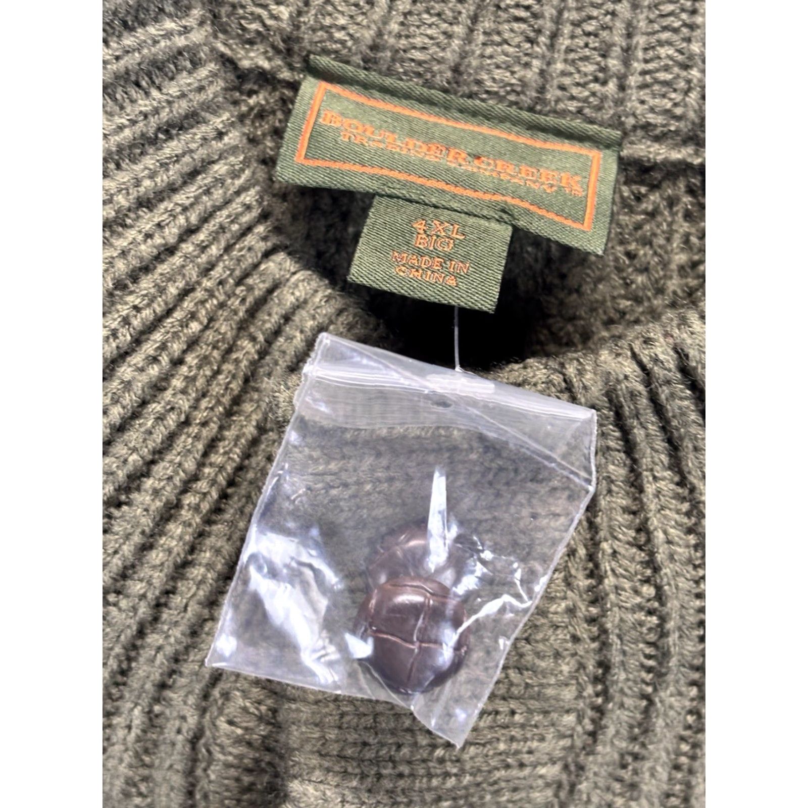 Vintage Boulder Creek Men's Sweater 4XL Big & Tall Long Sleeve Henley Fall Winter Green Knitted Acrylic Size US XXL / EU 58 / 5 - 5 Thumbnail