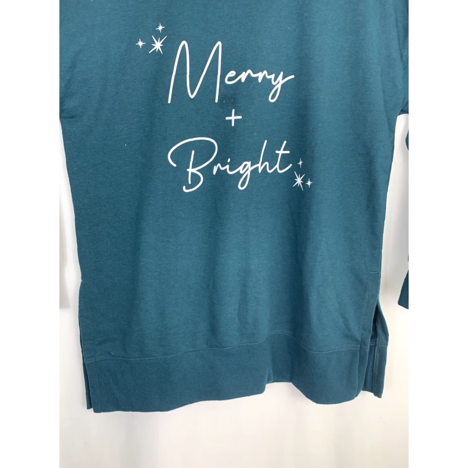 Ellen Tracy VINTAGE Ellen Tracy Womens Large Dark Green Merry Bright Christmas Crewneck Sweater Size L / US 10 / IT 46 - 3 Thumbnail