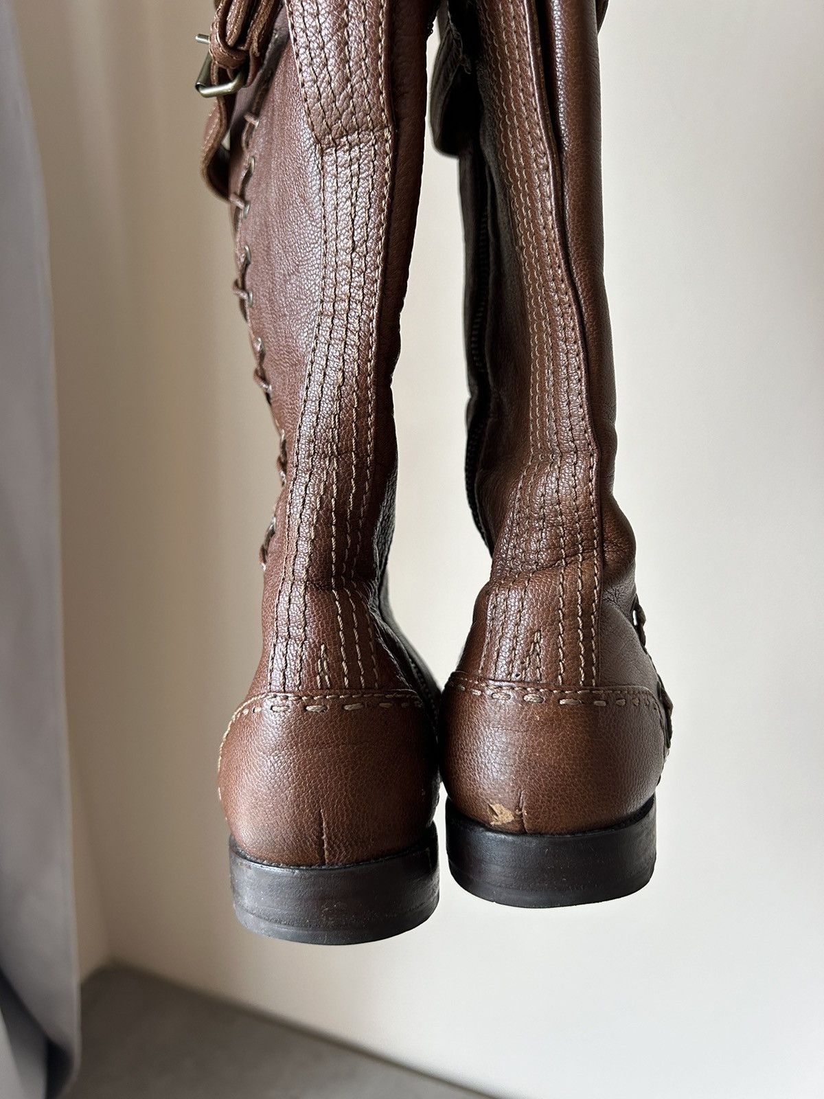 McQ Alexander McQueen Alexander Mcqueen Leather High Browm Boots Old money Size US 7.5 / IT 37.5 - 6 Thumbnail