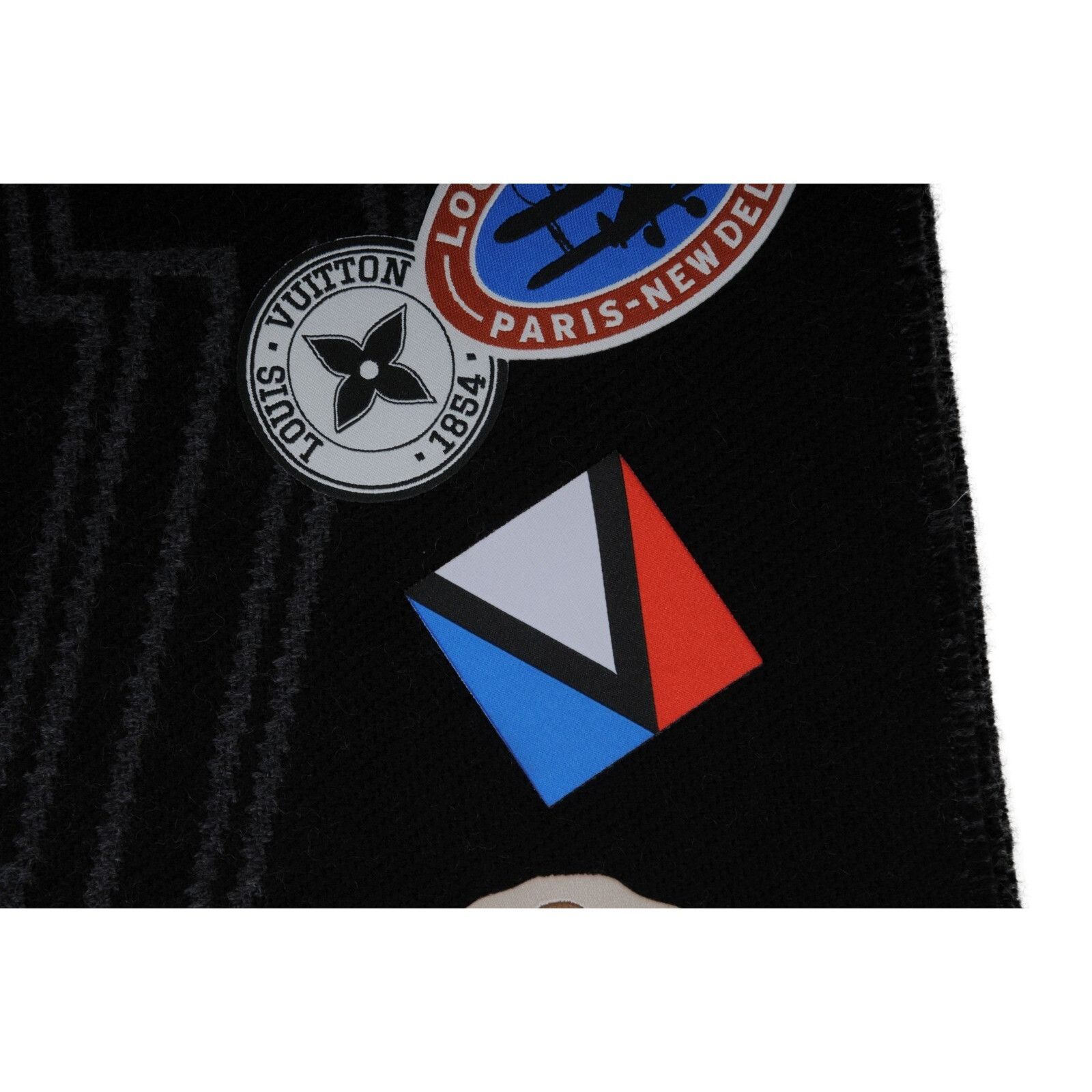 Louis Vuitton Lv Logo College University League Fringe Scarf Gray Black Size ONE SIZE - 4 Thumbnail