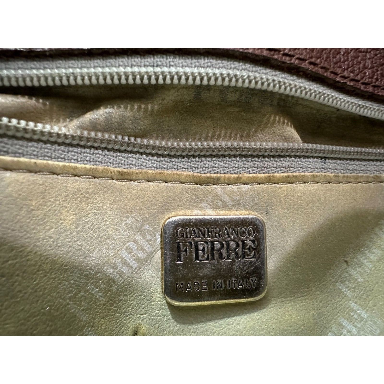 Gianfranco Ferre Gianfranco Ferre Brown Leather Crocodile Shoulder Bag Handba Size ONE SIZE - 4 Thumbnail