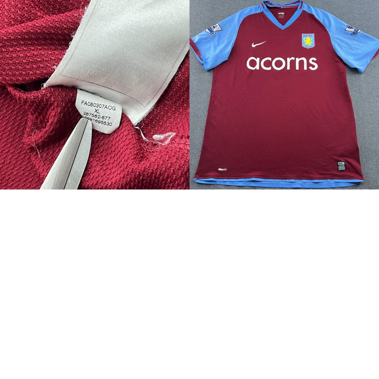 Nike Nike Aston Villa 2008 2009 Home Football Jersey Mens XL Shirt Size US XL / EU 56 / 4 - 11 Thumbnail