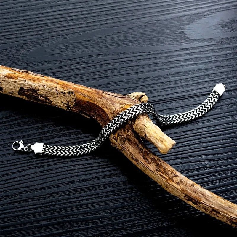 Jewelry Stainless Steel Link Wheat Double Chain Jewelry Bracelet Size ONE SIZE - 3 Thumbnail