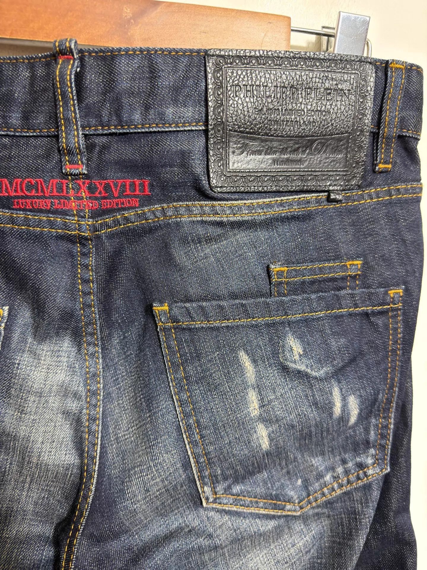 Philipp Plein Blue Distressed Studded Denim Jeans Size 32 Size US 32 / EU 48 - 6 Thumbnail