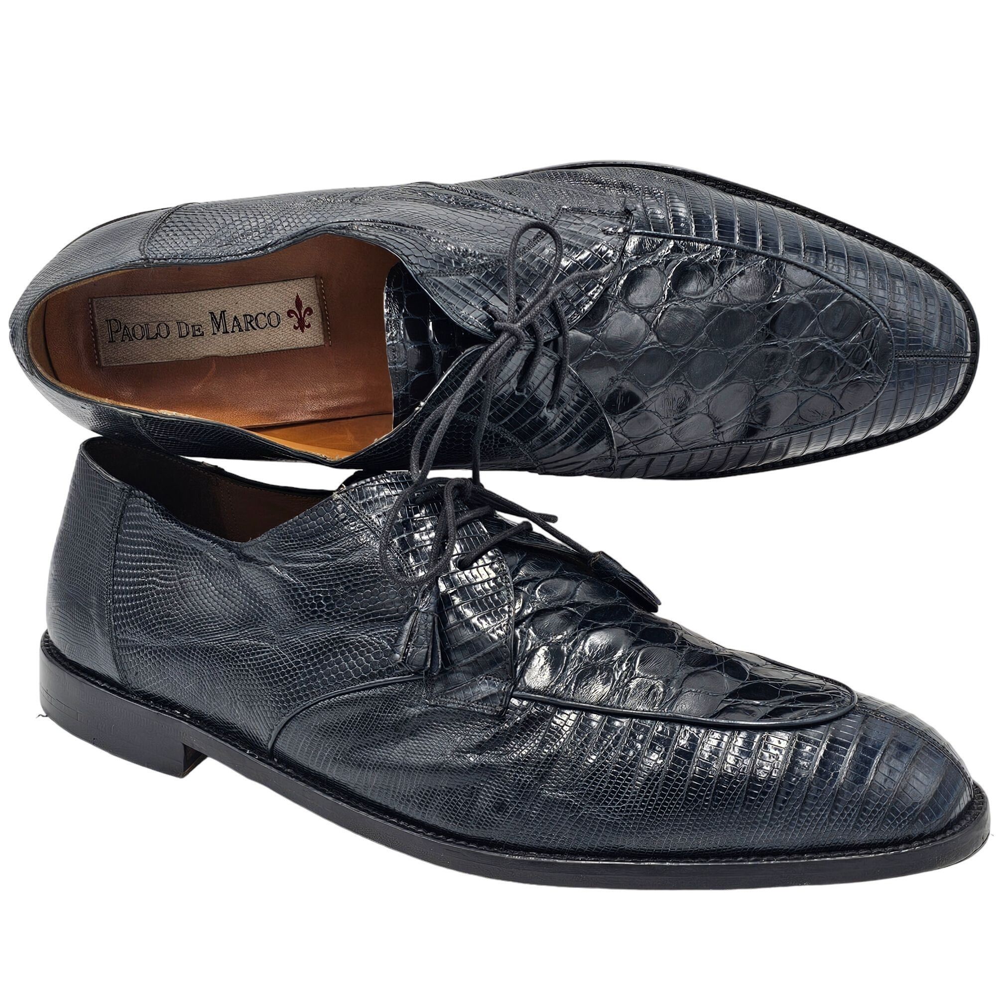 Other Vintage Exotic Black Teju Lizard and Alligator Men 15 Paolo Size US 15 / EU 48 - 12 Thumbnail