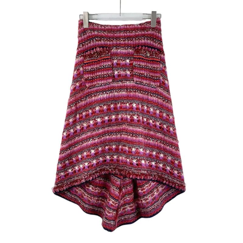Chanel Chanel Pink Alpaca Wool Skirt 0089 Size 22" - 1 Thumbnail