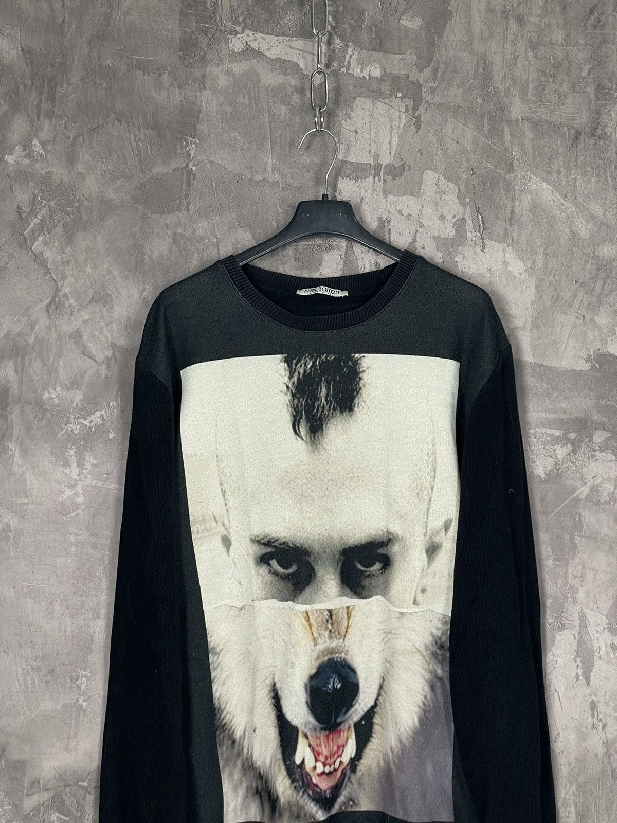 Neil Barrett Neil Barret Y2K Avant Garde Wolf Logo sweatshirt