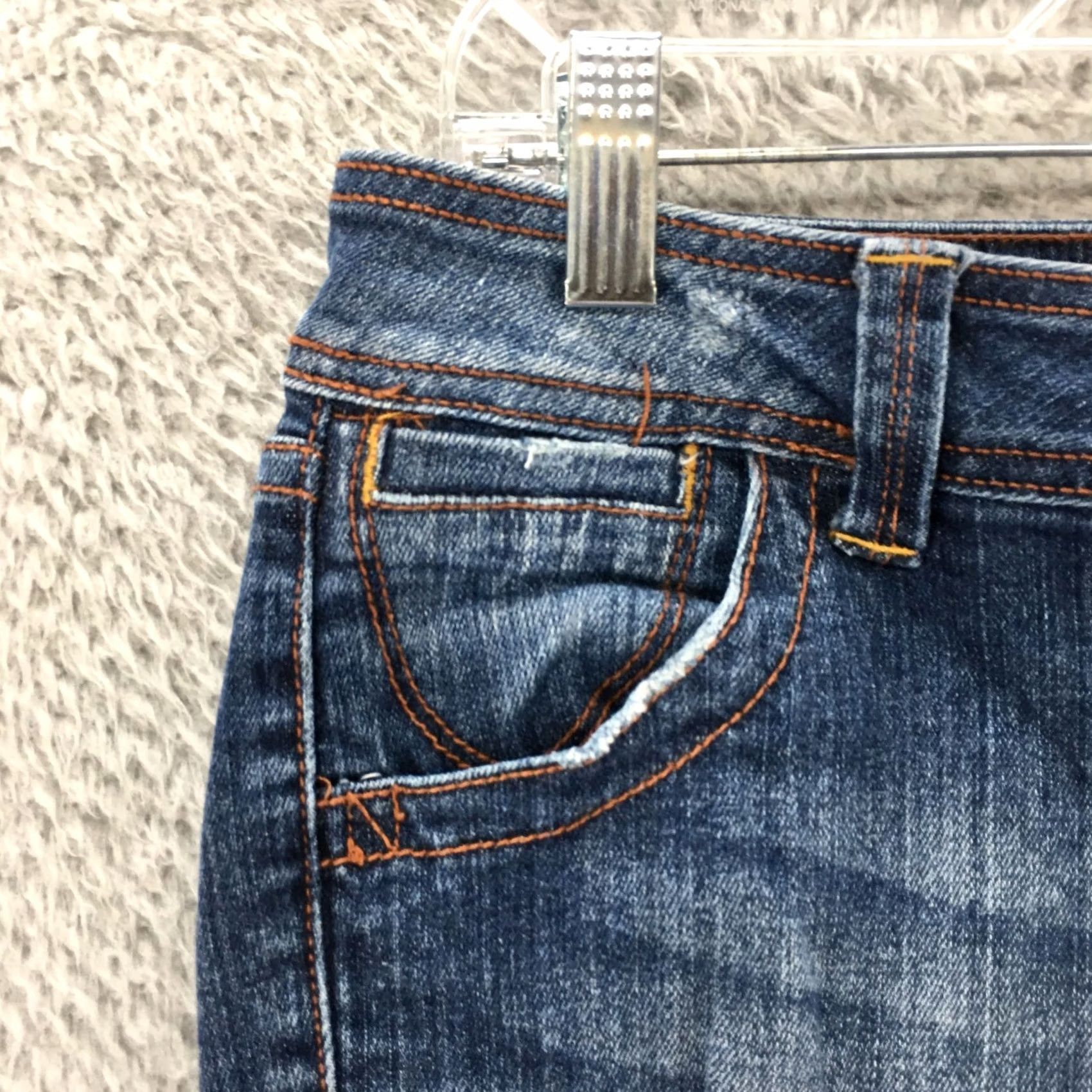 Decree Decree Skimmer Shorts Womens 9 Blue Dark Wash Denim Low Rise 5 Pockets Zip Fly Size 30" / US 8 / IT 44 - 3 Thumbnail