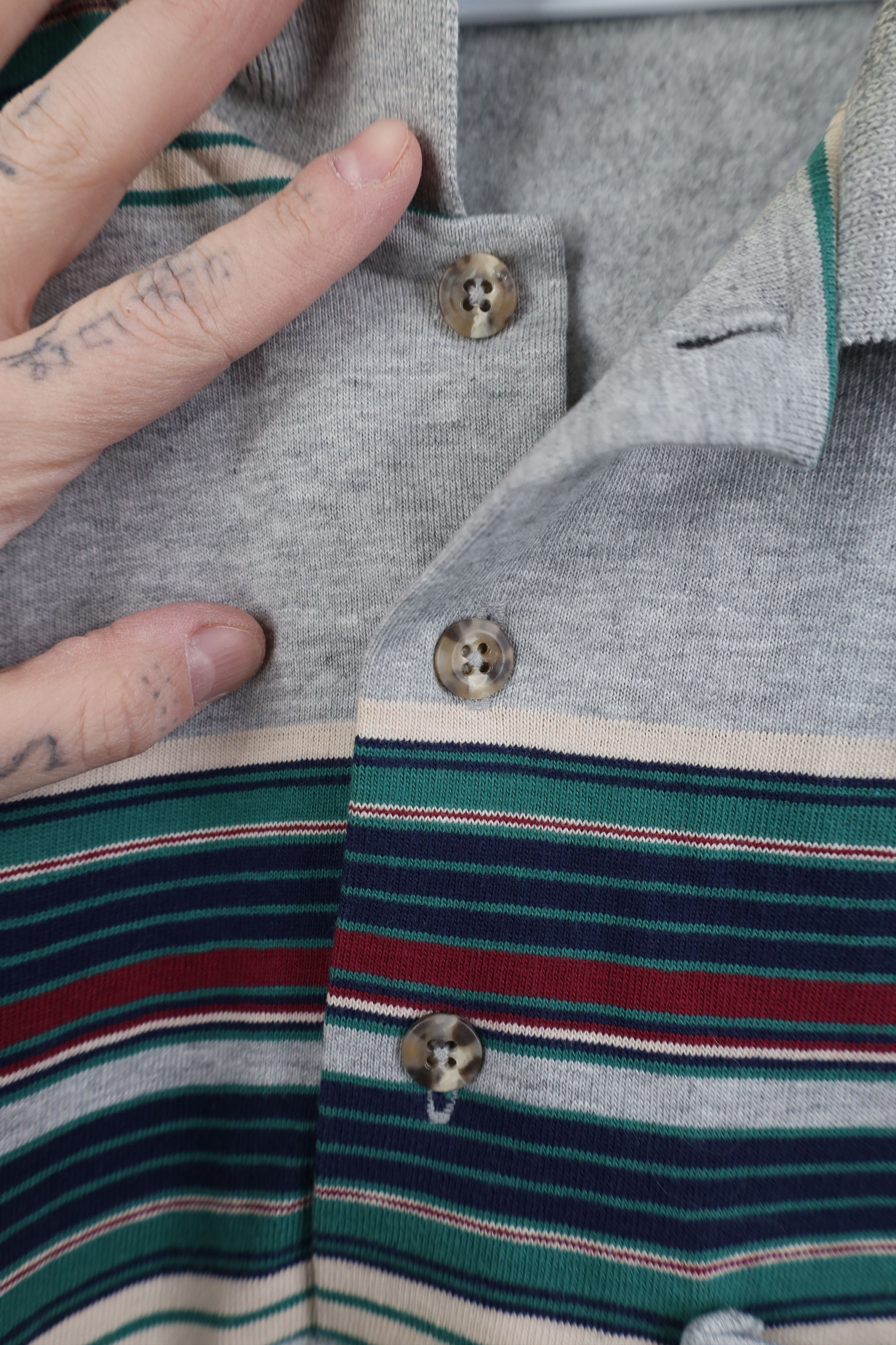 Vintage Vintage 90s Streetwear Thin Striped Collared Sweatshirt Size US XXL / EU 58 / 5 - 6 Thumbnail