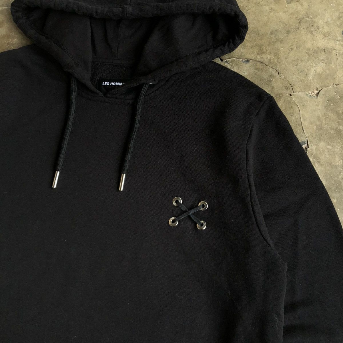 20471120 2000s Les Hommes Grunge Gothic Punk Style Hoodie Black Size US L / EU 52-54 / 3 - 4 Thumbnail