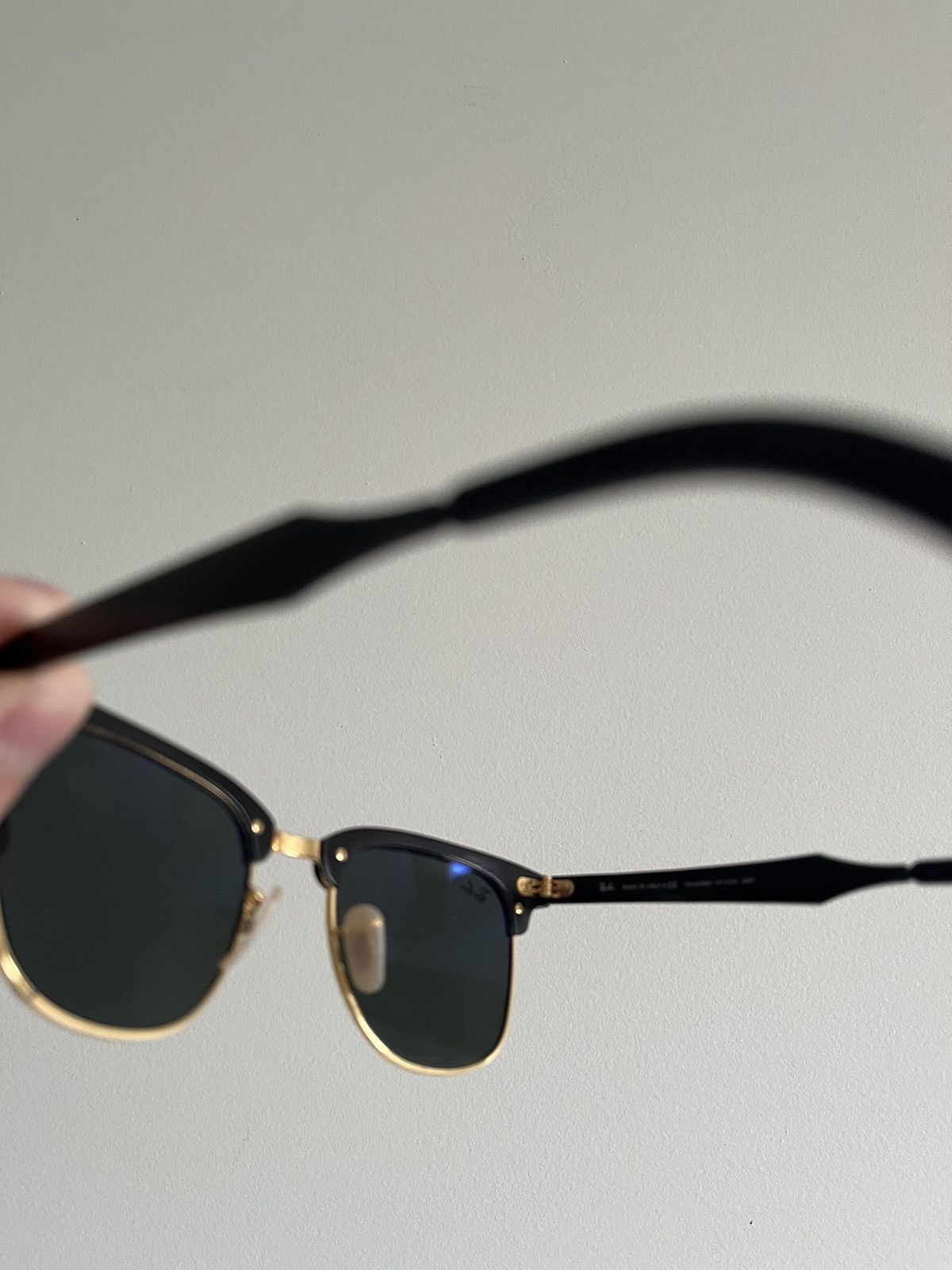 RayBan Black / Gold Clubmaster Sunglasses Size ONE SIZE - 7 Thumbnail