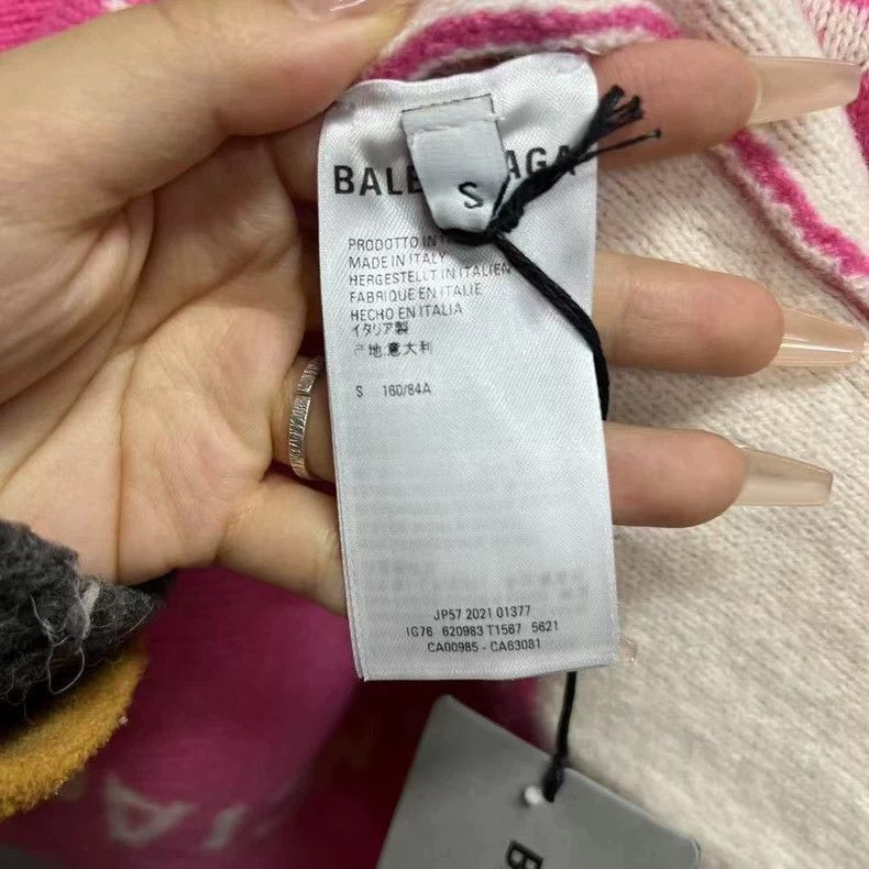 Balenciaga Balenciaga Pink Letter Print Round Neck Sweater-2506 Size US S / EU 44-46 / 1 - 3 Thumbnail