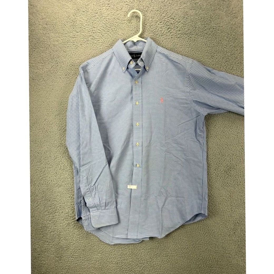 Ralph Lauren VINTAGE Ralph Lauren Shirt Mens Medium Blue Grid Check Pink Pony Classic Fit Button Down Size US M / EU 48-50 / 2 - 3 Thumbnail
