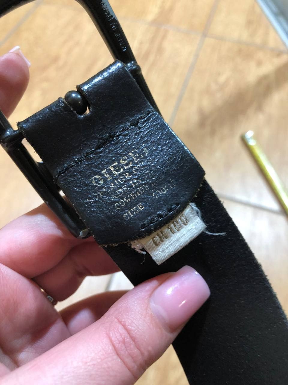 Diesel Diesel Leather Belt Distressed 90s Mens Size ONE SIZE - 3 Thumbnail