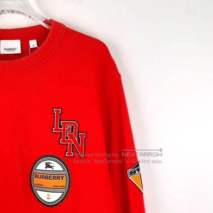 Burberry Burberry Red Logo Embroidered Sweatshirt M. Size US M / EU 48-50 / 2 - 3 Thumbnail